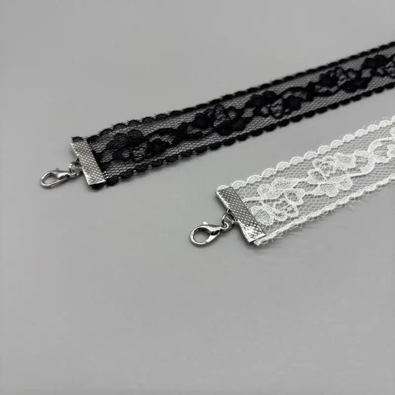 Black Lace Flower Choker Necklace – Gothic Harajuku Women