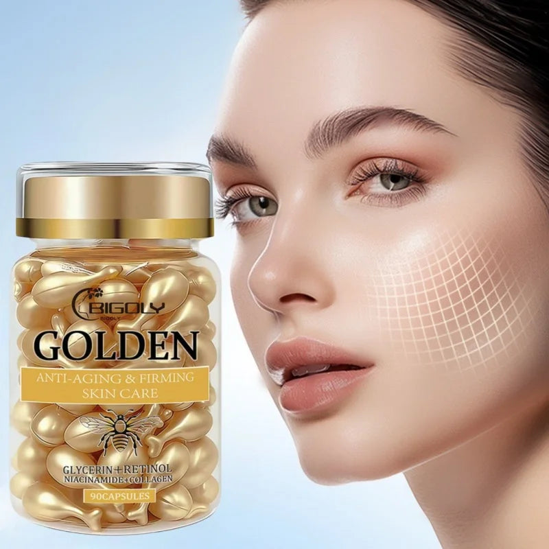 Golden Essence Capsules – Retinol, Collagen & Glycerin Serum