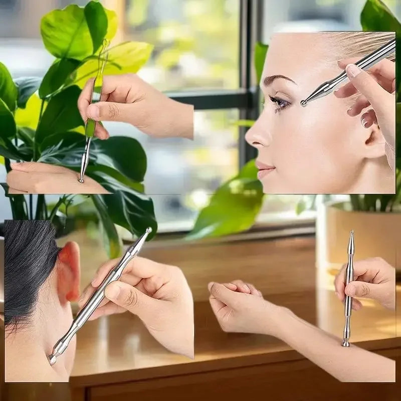 Acupressure Reflexology Massage Pen – Stainless Steel & Brass