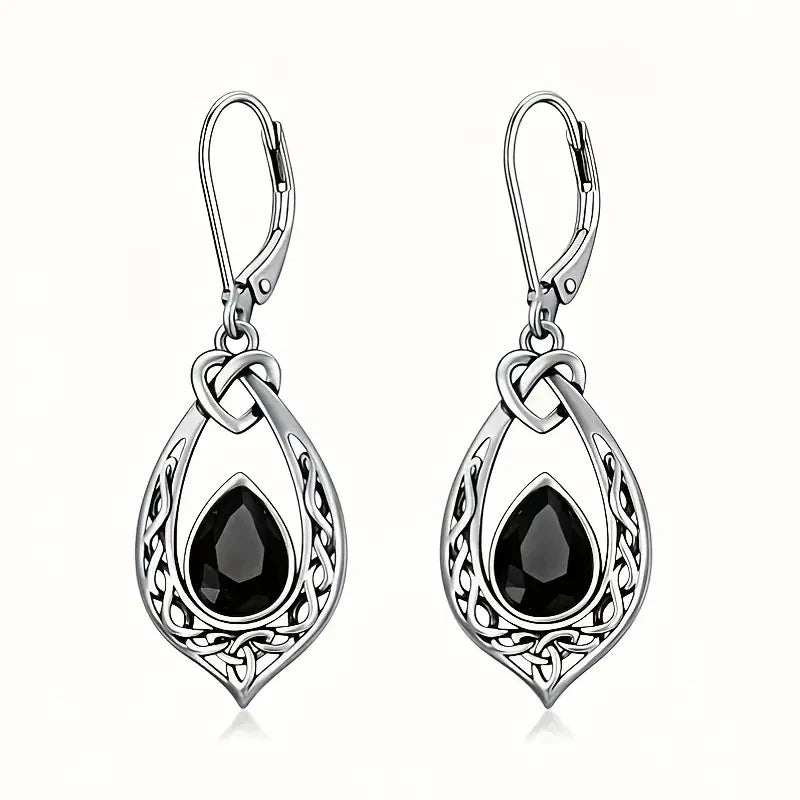 Huitan Vintage Heart Knot Drop Earrings | Women's Party Jewelry