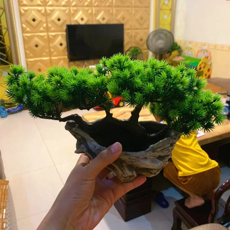Artificial Pine Bonsai Desktop Decor | Faux Potted Tree Ornament