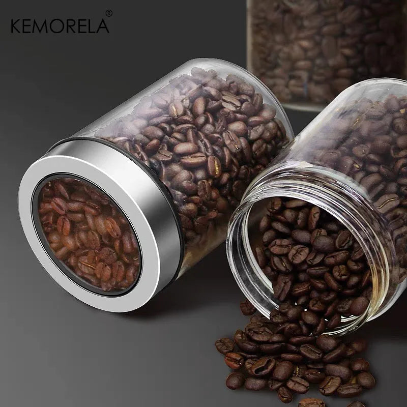 KEMORELA Glass Airtight Storage Jar – Coffee, Cereal & Snacks