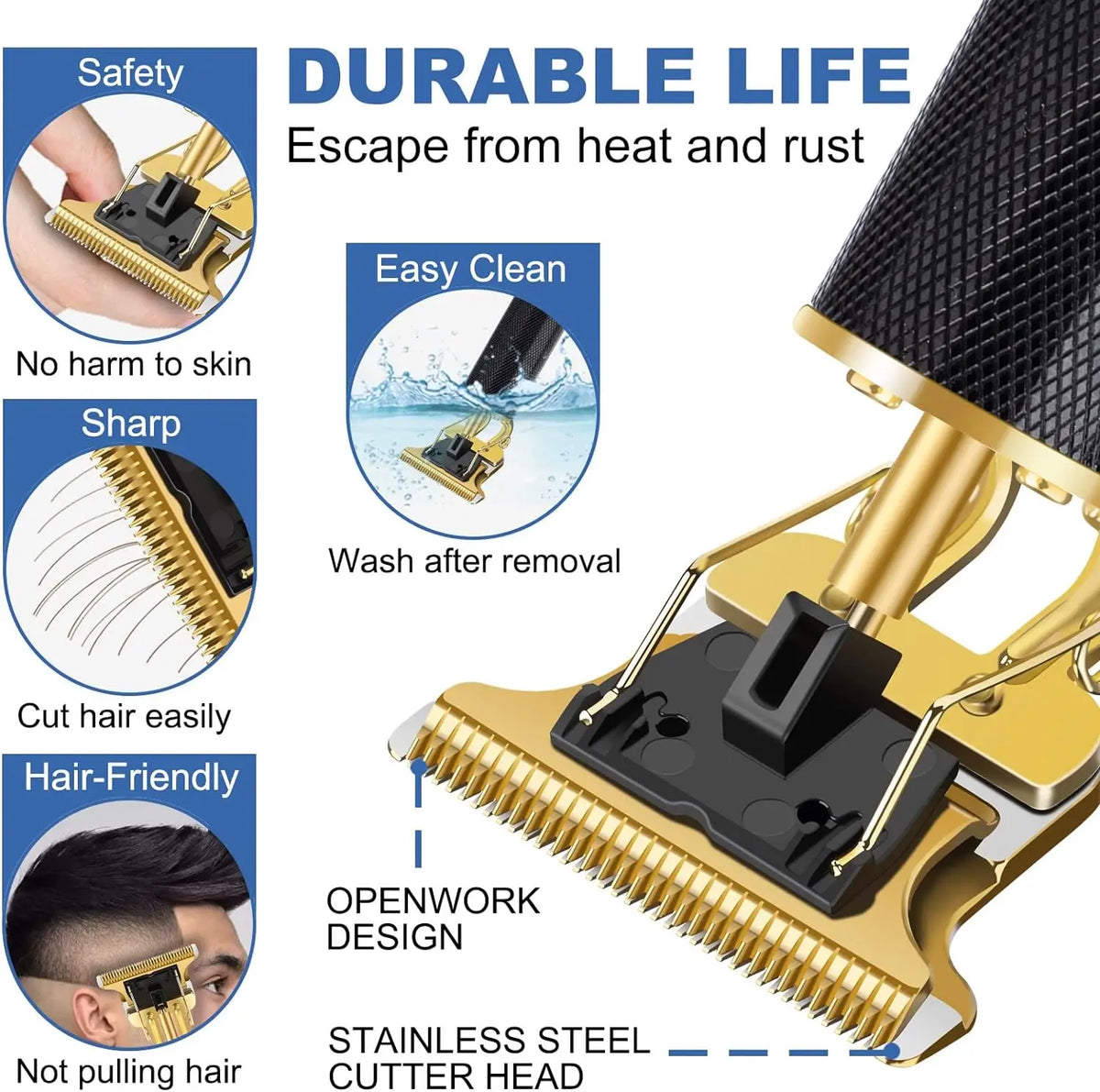 Men's T9 Vintage Hair Clipper Professional Cutting Barber Portable