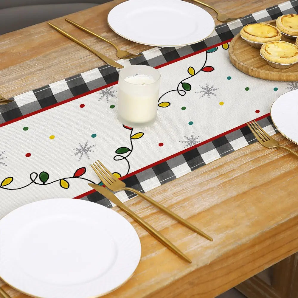 Christmas Table Runner Merry Decorations Home 2025 Cristmas Flag