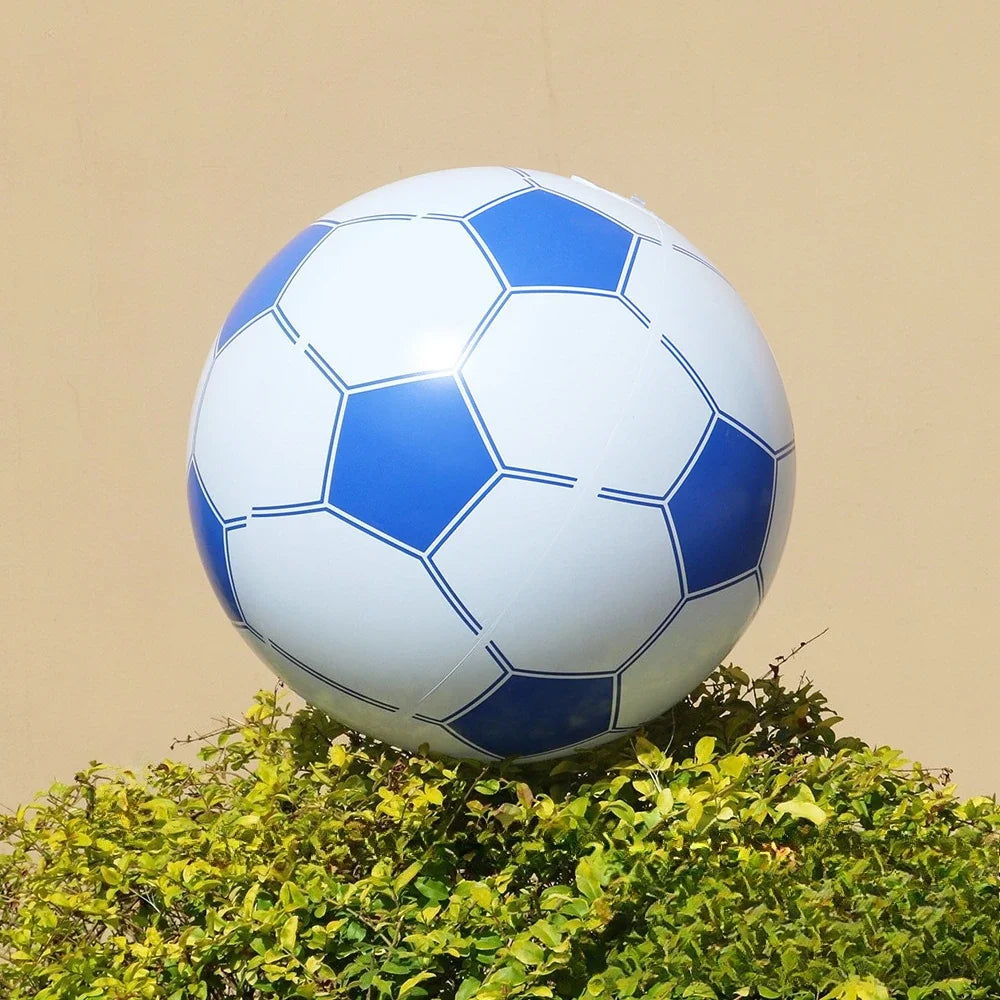 Large 4D Blue Soccer Foil Balloon Giant Round Film Birthday Gender