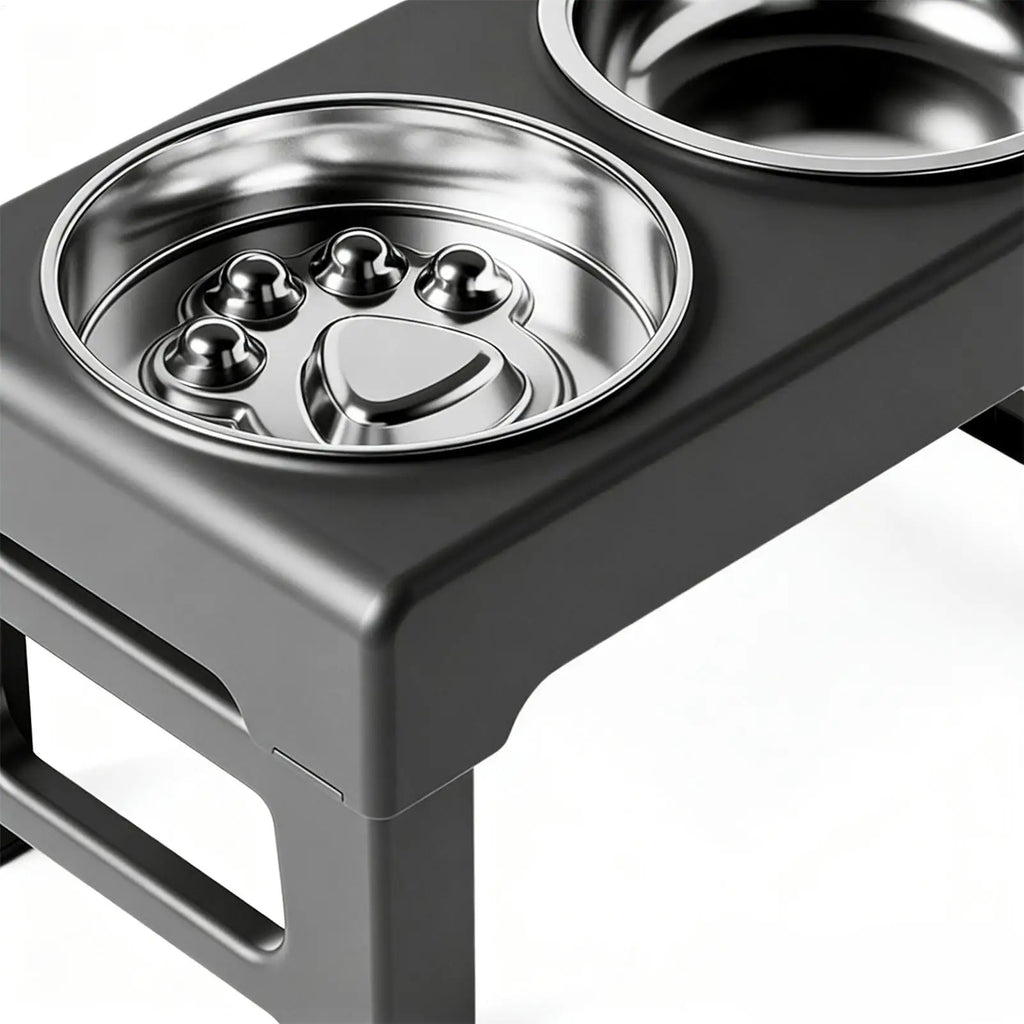 Elevated Double Pet Feeder | 3-Height Adjustable Cat & Dog Bowl