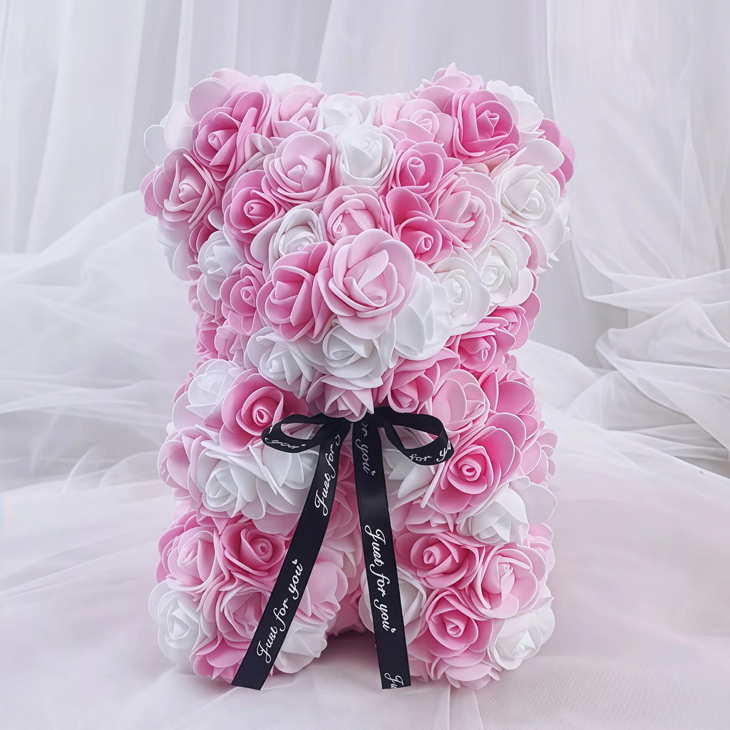 Artificial Rose Bear Flower Birthday Valentines Day Wedding Mothers