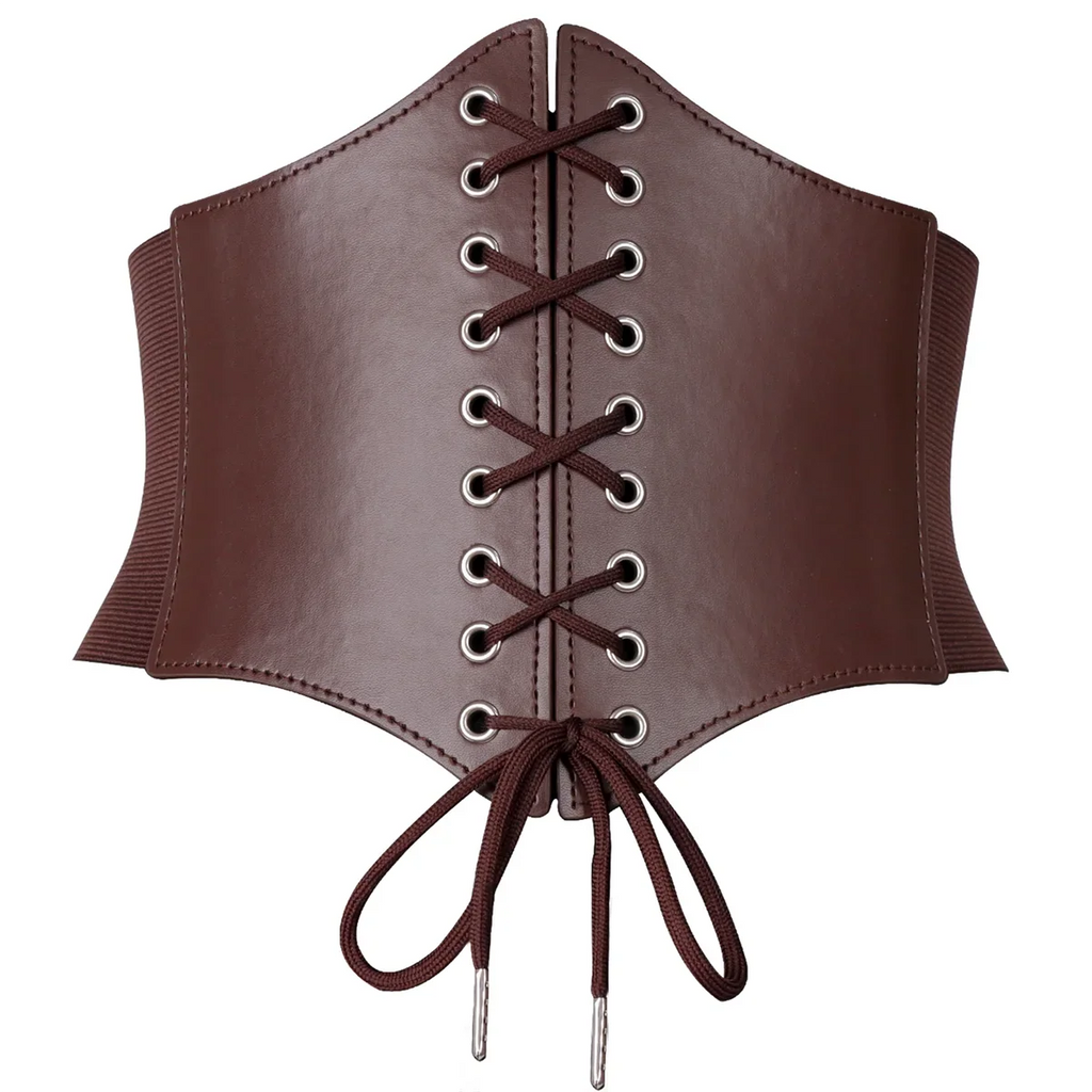 Faux Leather Corset Women Lace Up Sexy Body Shapewear Goth Clothing