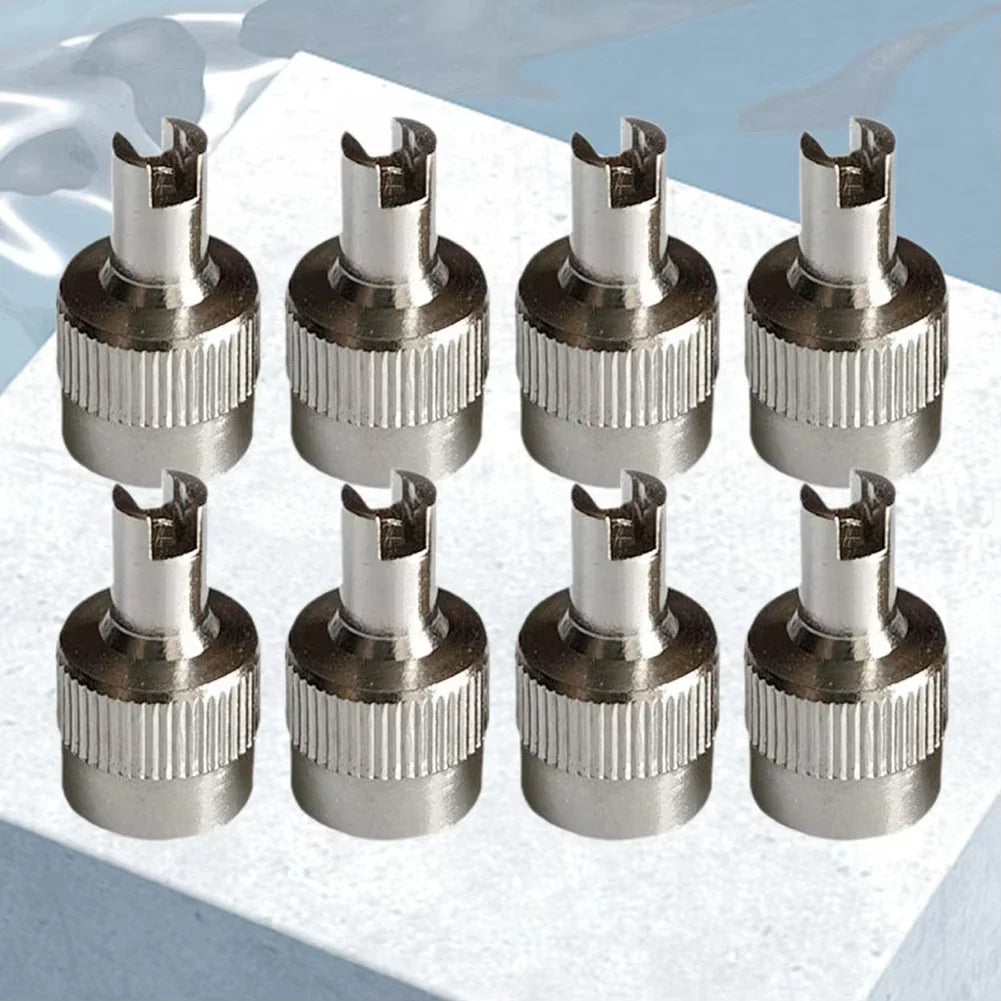 8-Pack Copper Tire Valve Stem Caps | Leakproof Slotted Head