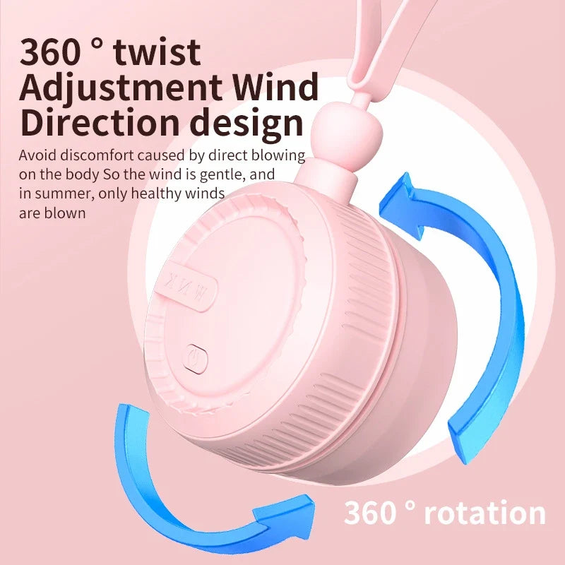 Portable Mini Rechargeable Neck Fan – Bladeless 3-Speed Cooler