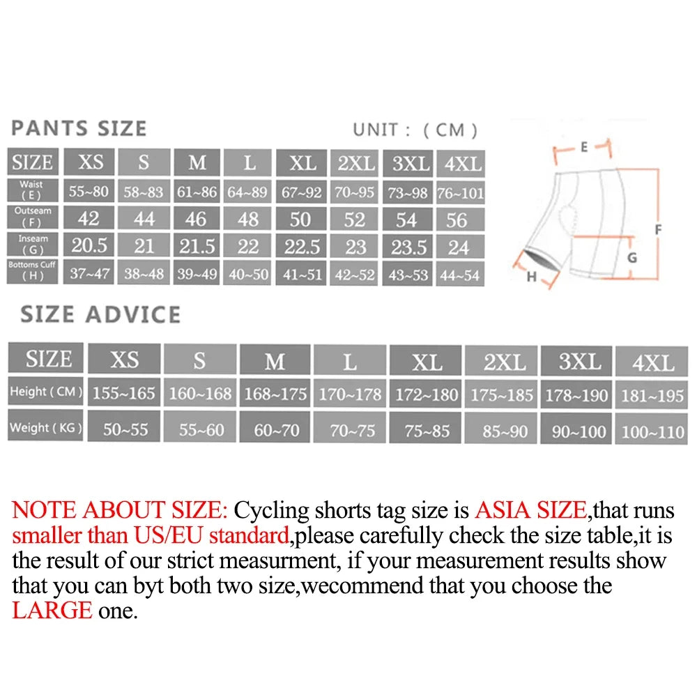 X-TIGER Men's 5D Gel Cycling Bib Shorts – Breathable Lycra