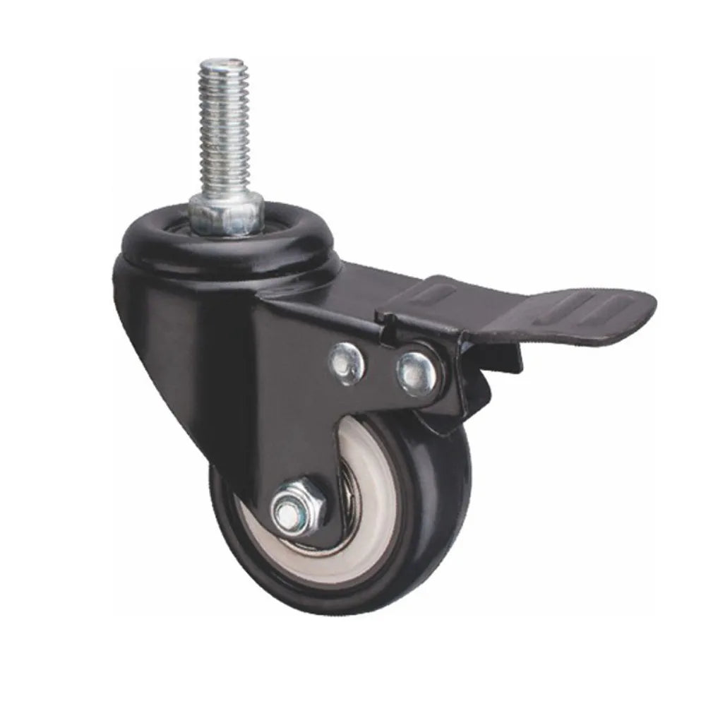 Swivel Caster Wheels 1.5"/2" with Brake M8/M10 Threaded Stem