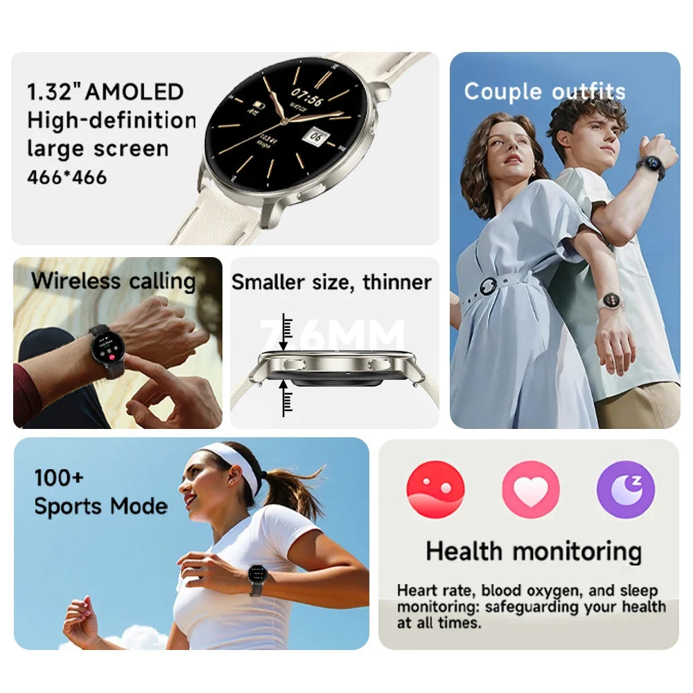 Yoateo Ultra Thin Smart Watch | GPS, AMOLED, Bluetooth, 3ATM