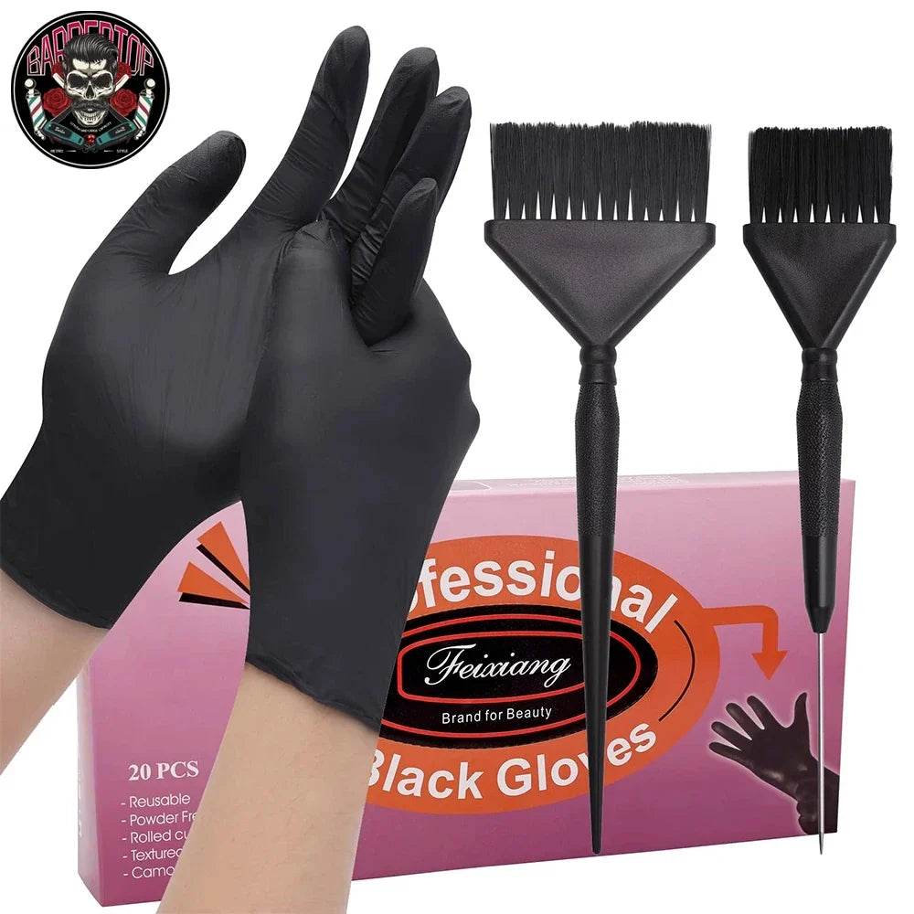 Professional Hair Dyeing Gloves & Brush Set – 3-Piece Kit