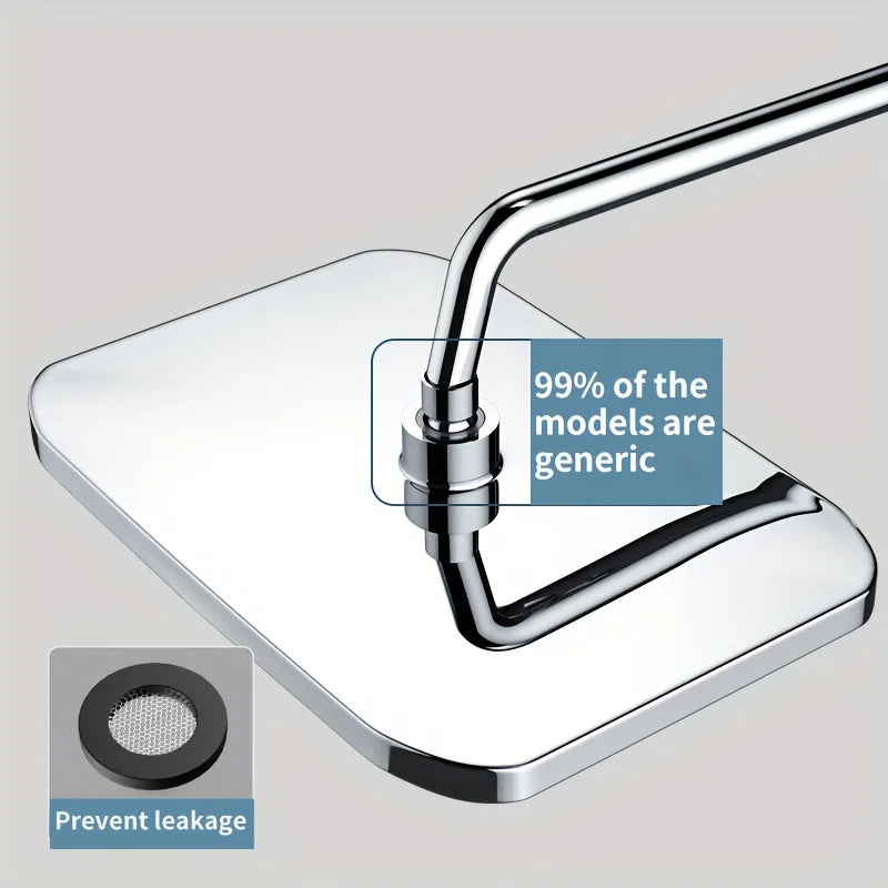 30cm Rainfall Shower Head – 360° Rotation, High Flow & Water Saving
