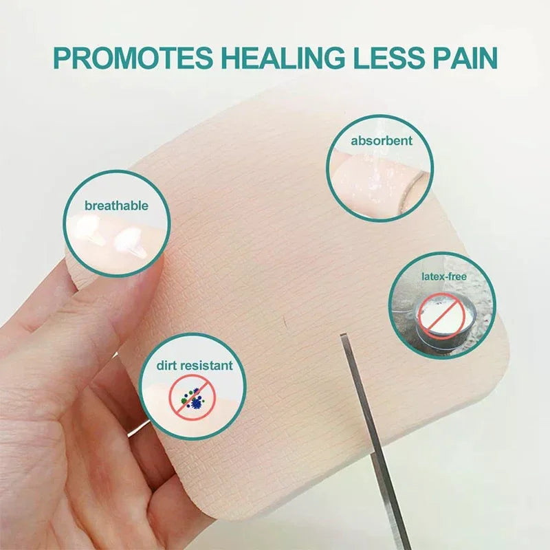 Borderless Foam Dressing Waterproof Absorbency Square Shaped Wound
