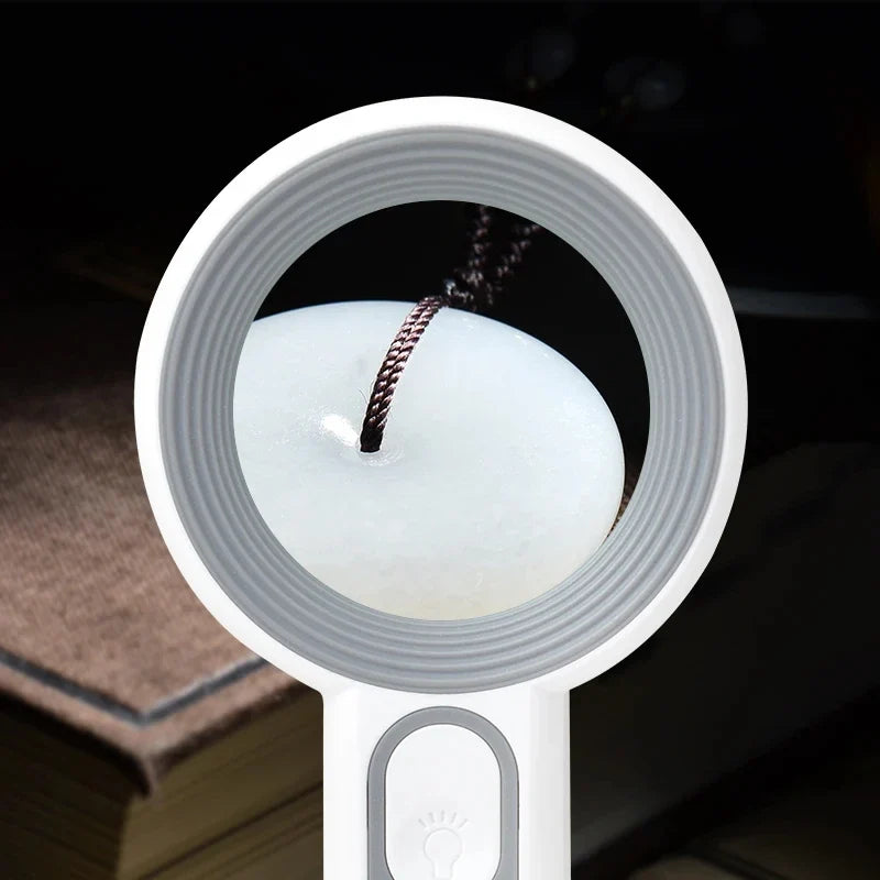 Rechargeable 12X Handheld Magnifier with LED Light – 3 Modes