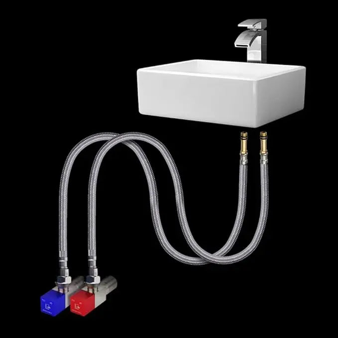 2-Pack 1/2" Stainless Steel Braided Faucet Hose | Kitchen & Bath