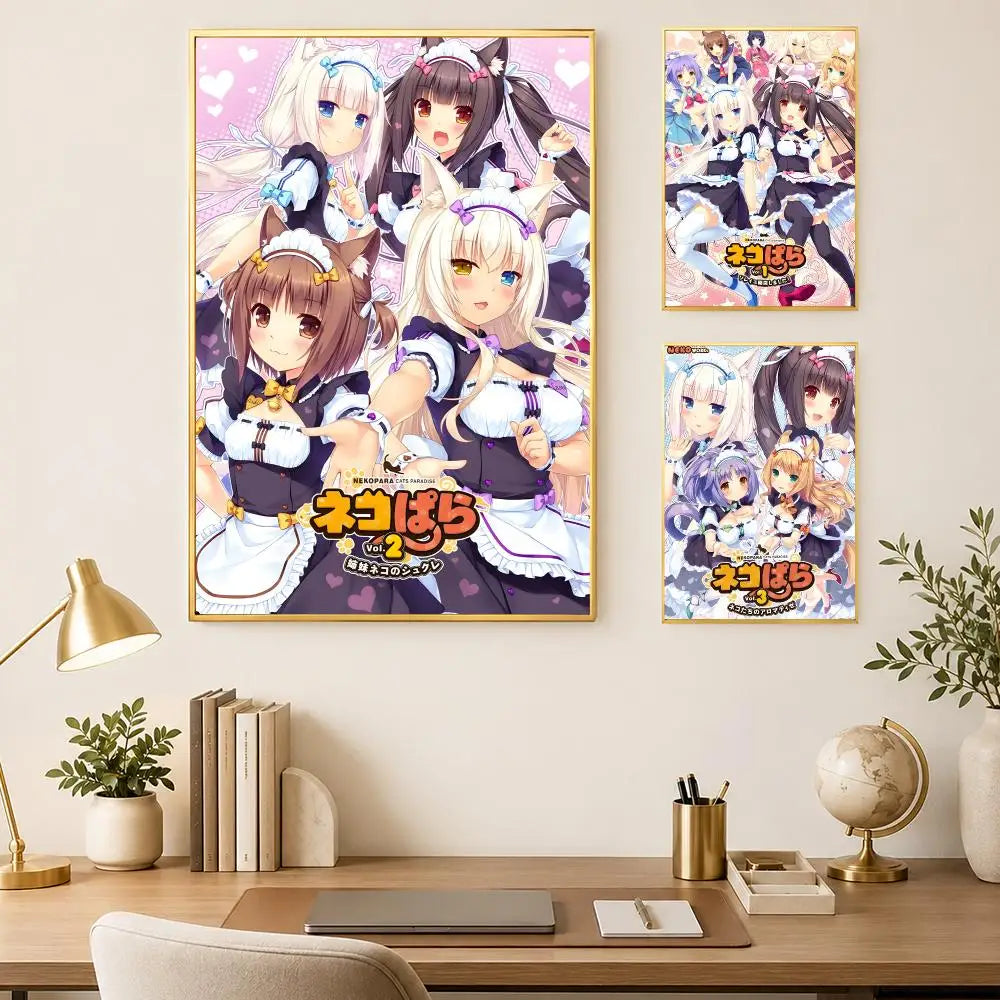 Nekopara Anime Self-Stick Wall Poster – HD Waterproof Décor