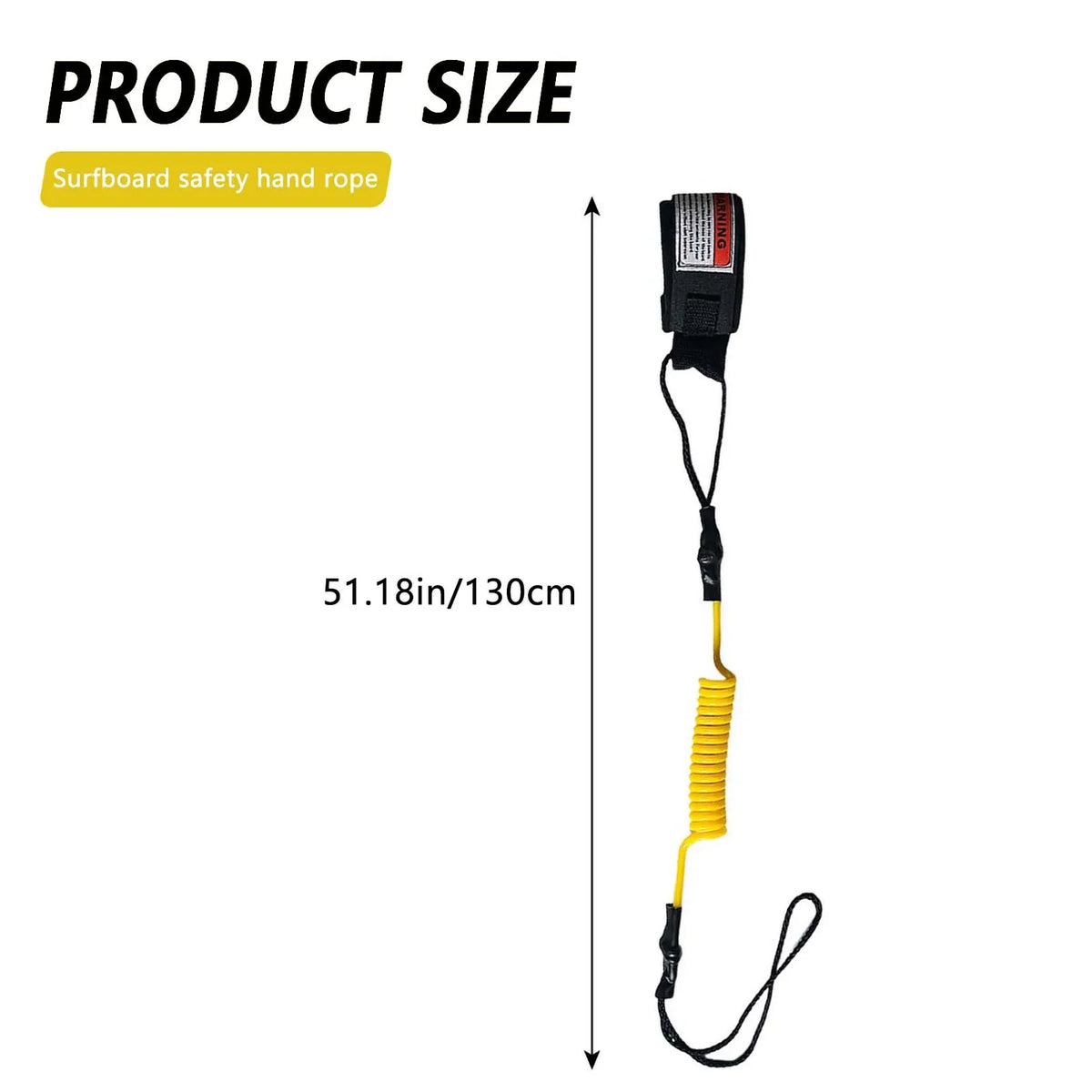 Coiled Bodyboard Surf Leash | Hook & Strap, 130cm TPU