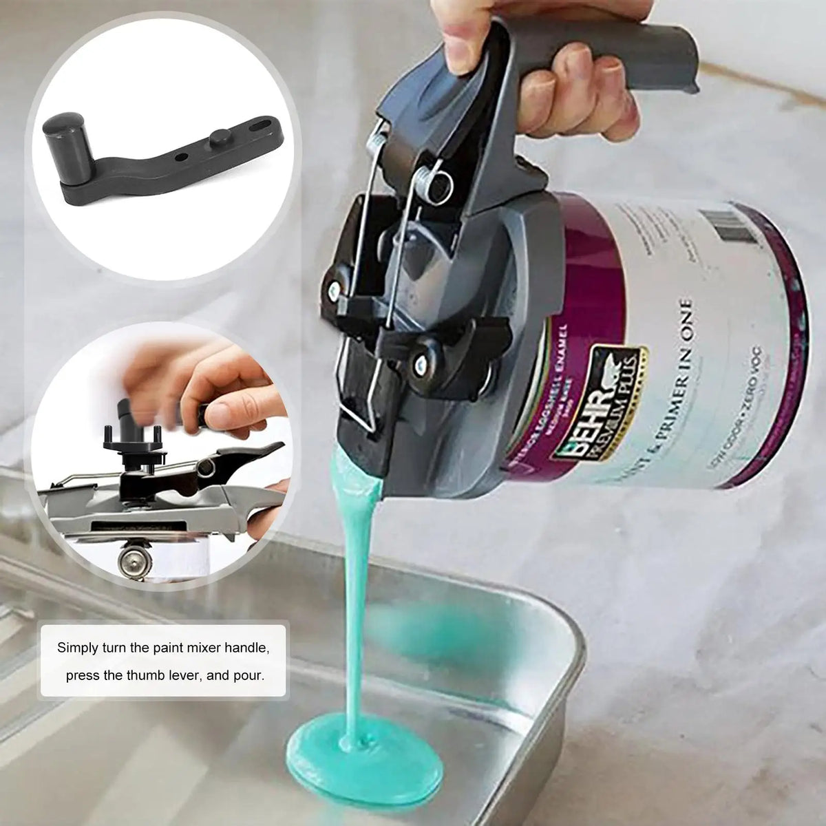 Universal Paint Can Lid – Gallon Mixer & Dispenser Tool