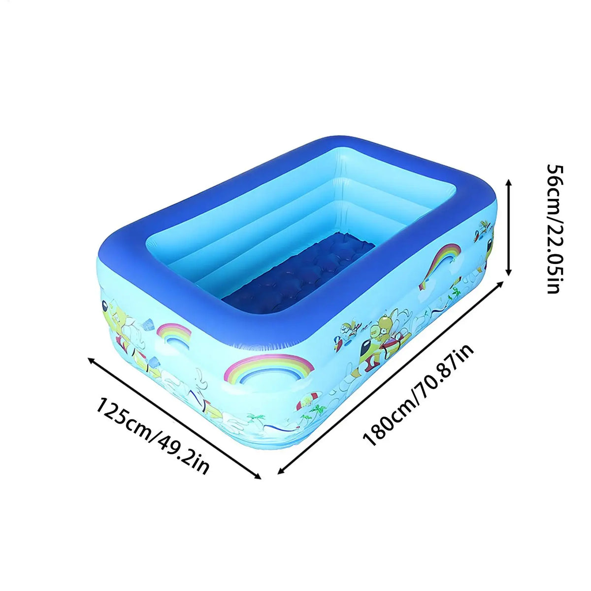 Rectangle Inflatable Kids Pool – Backyard PVC Swim Pool