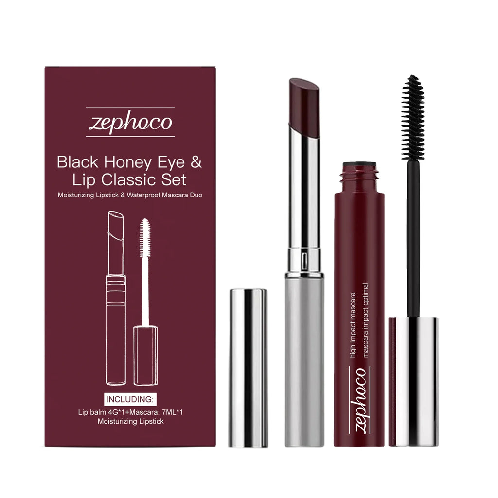 Black Honey Eye & Lip Makeup Set – Lipstick & Lash Curler