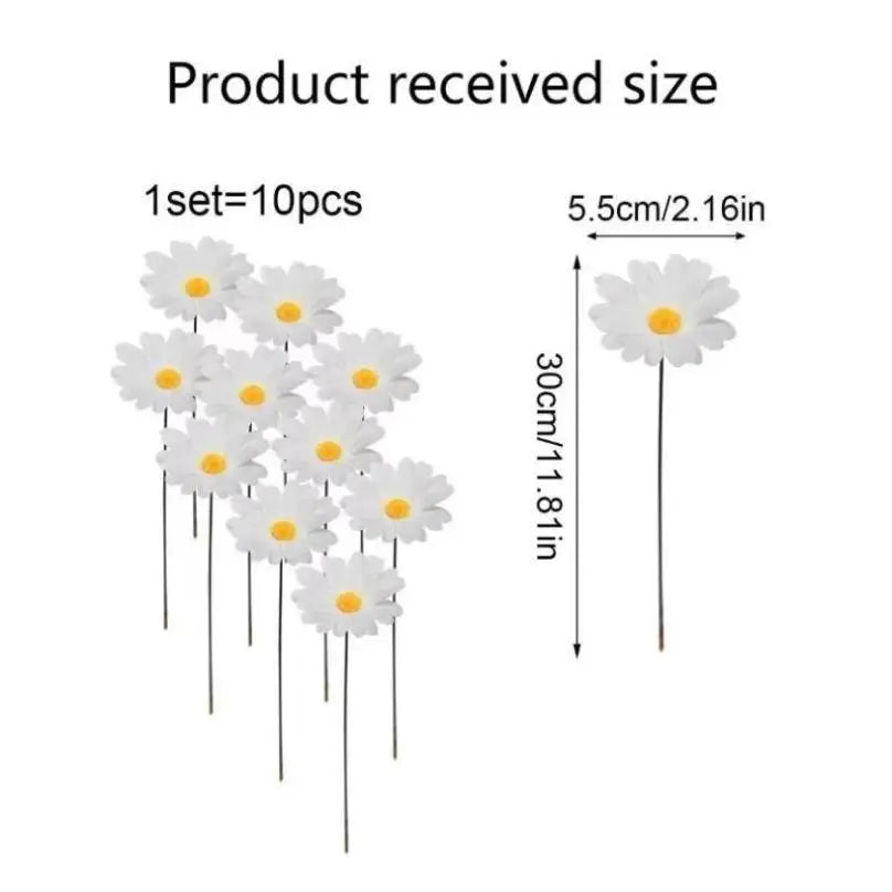10-Pack Artificial Sunflower Garden Stakes – Outdoor Decor