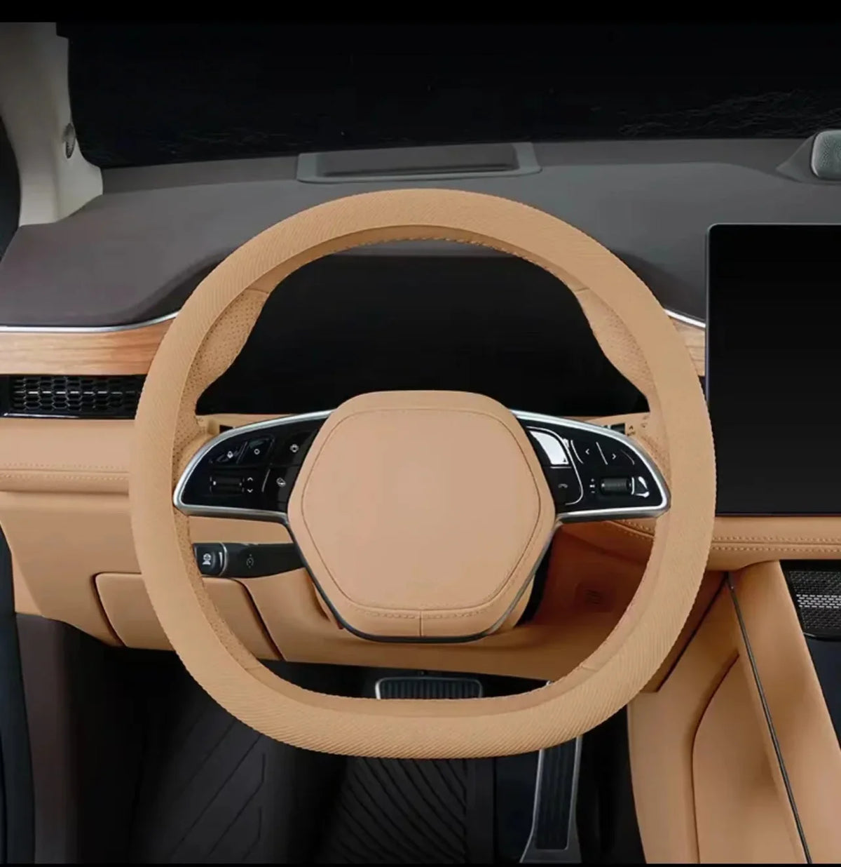 Non-Slip Silicone Steering Wheel Cover – 38cm Universal Fit