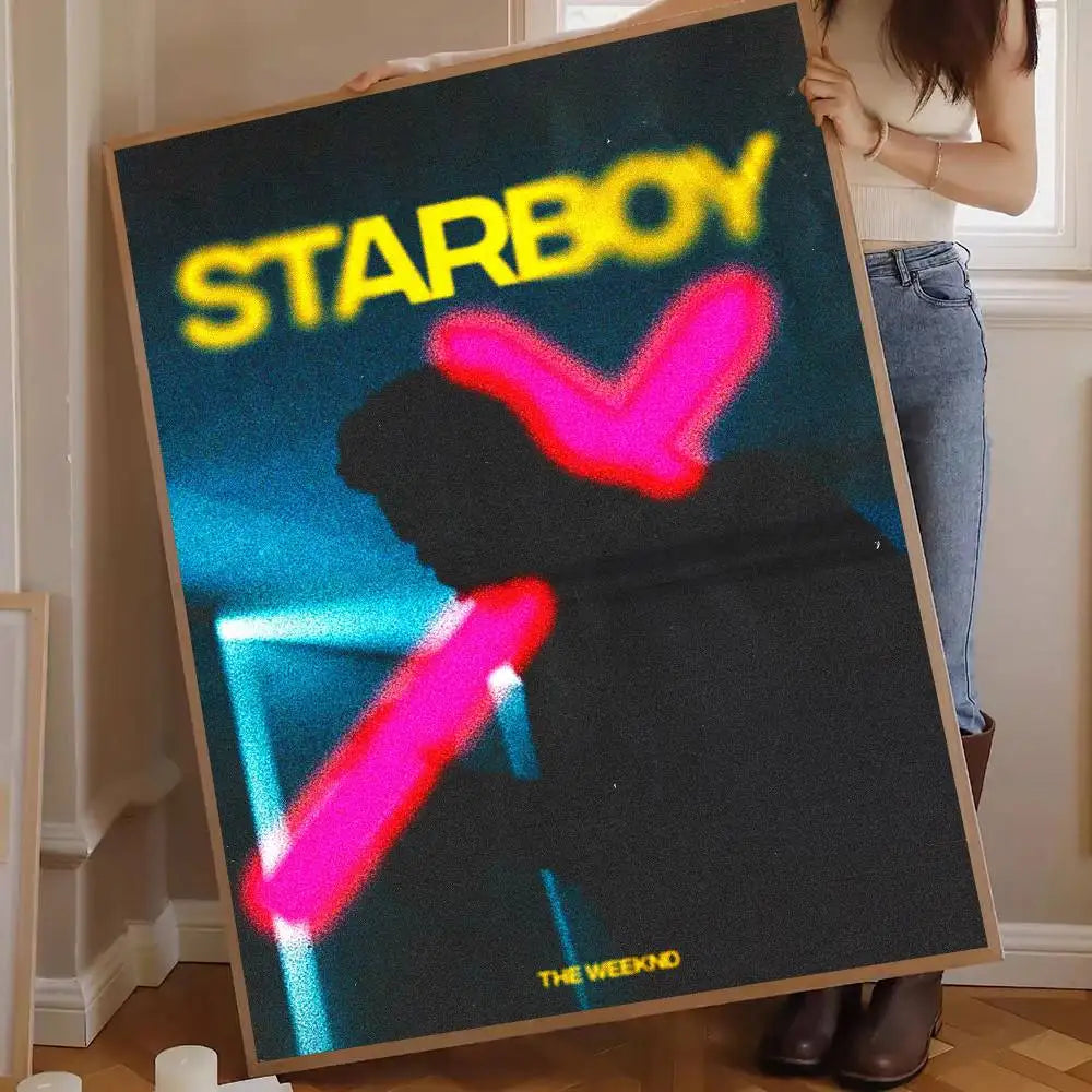 The Weeknd Starboy Self-Adhesive Wall Poster | Bar Room Decor