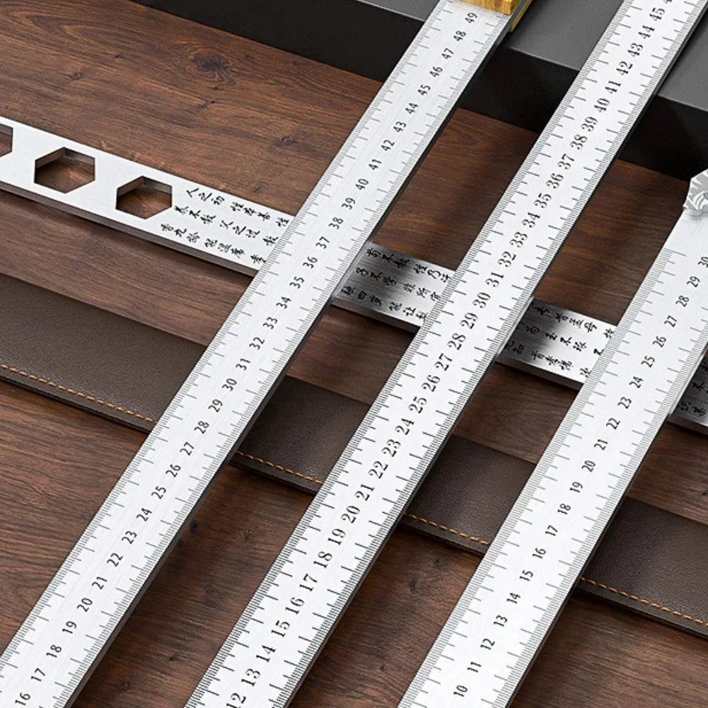 5mm Thick Manganese Steel Measuring Straightedge Ruler Tool