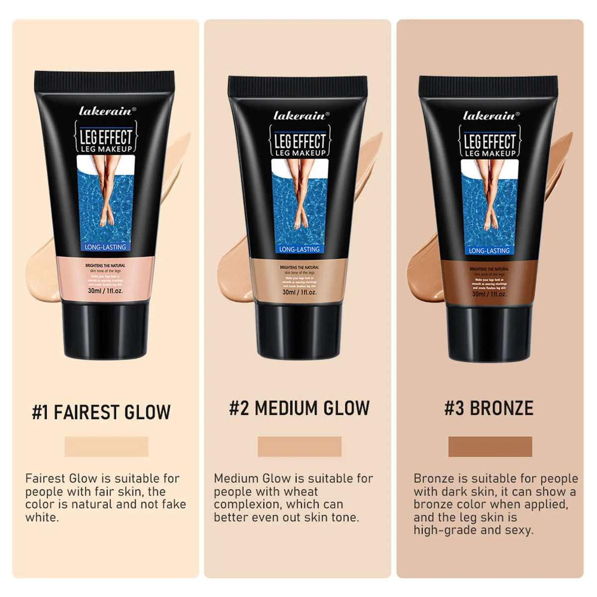 Waterproof Leg Foundation Lotion – Medium Shade Body Makeup