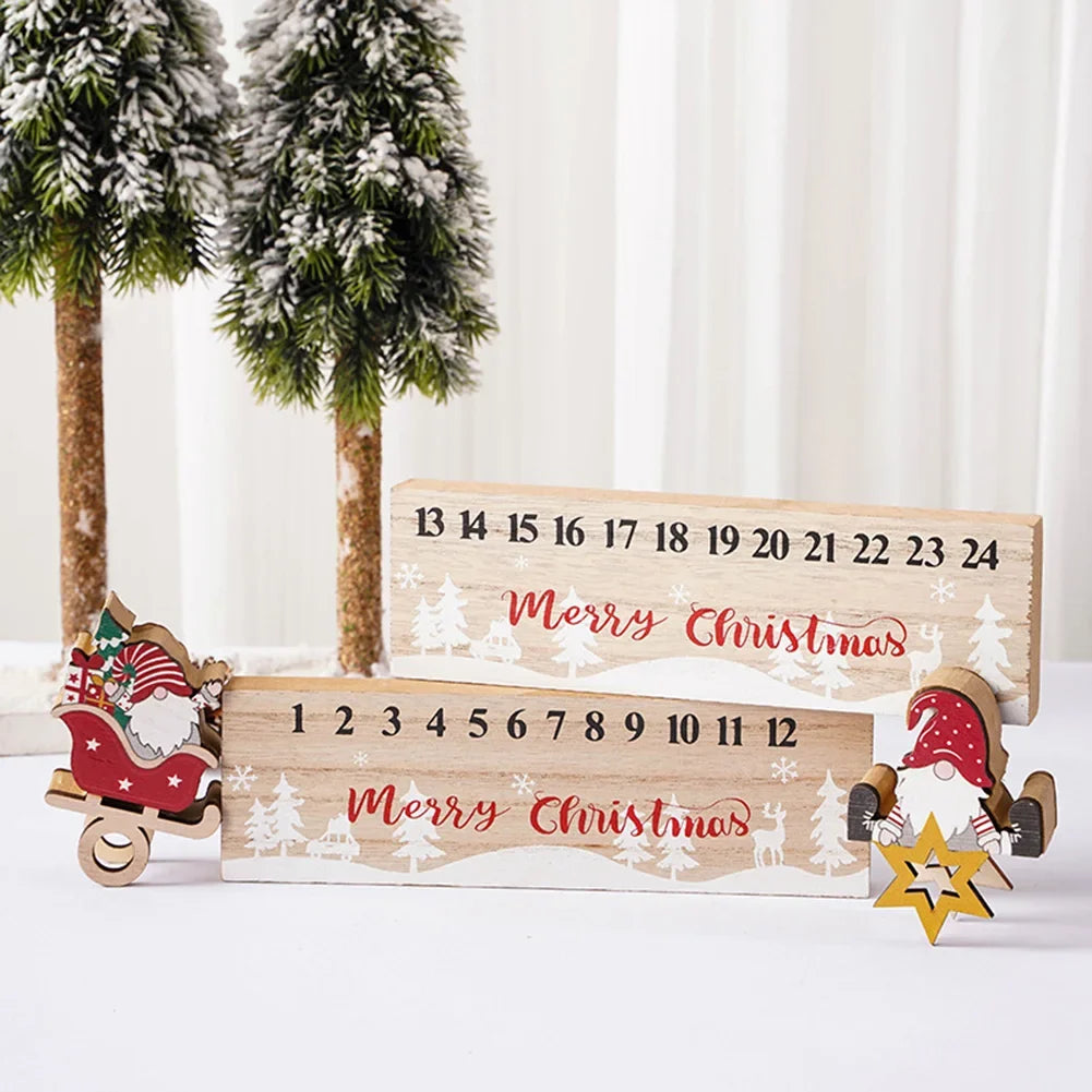 Wooden Santa Advent Countdown Calendar – Reusable Christmas Decor