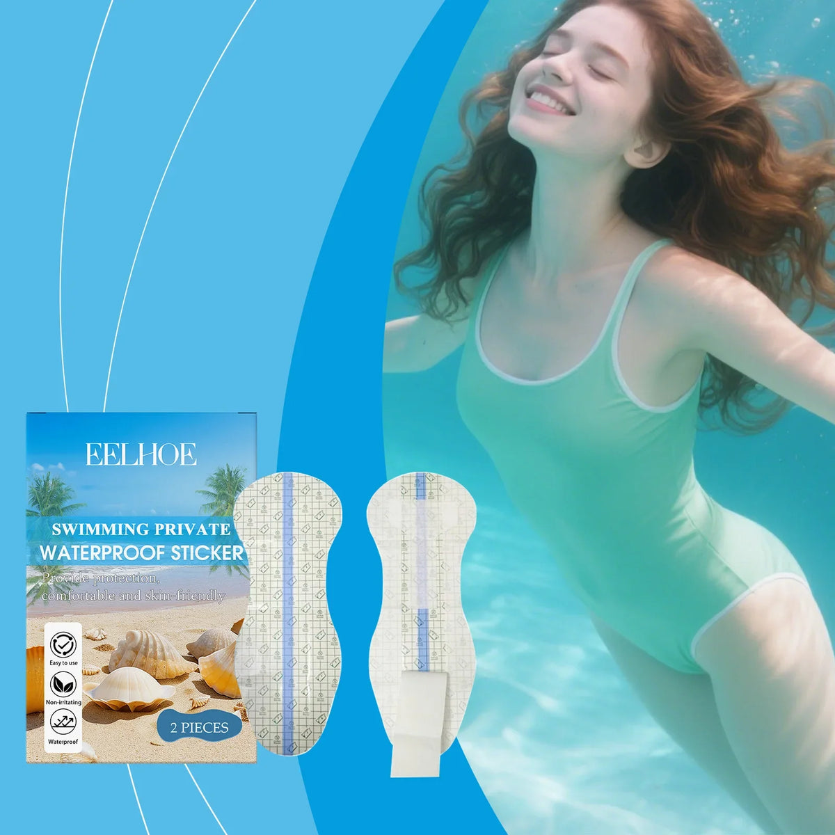 Waterproof Invisible Swim Body Patches for Women | 2-Pack