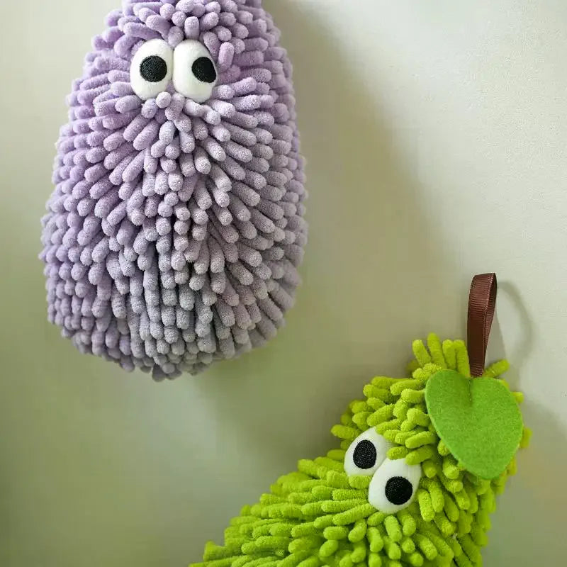 Chenille Hand Towel – Fruit Shaped Hanging Washcloth for Kitchen