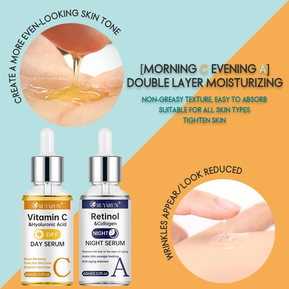 SUYARUN Vitamin C Day & Retinol Night Serum – 2-in-1