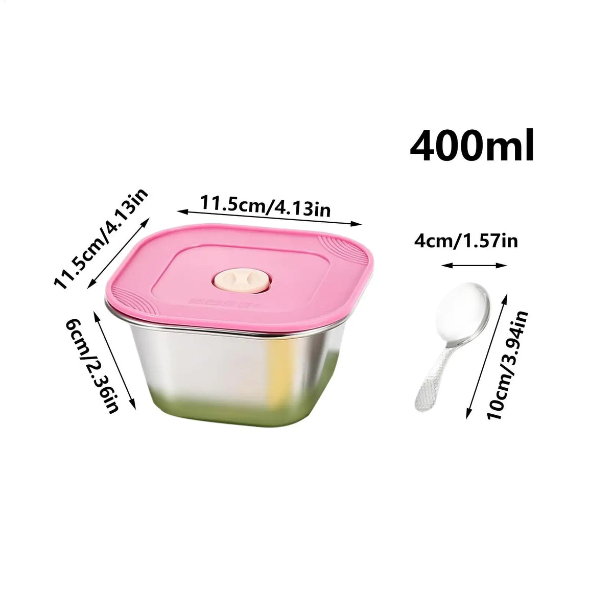 400ml Stainless Steel Ice Cream Containers with Lids – Set of 3