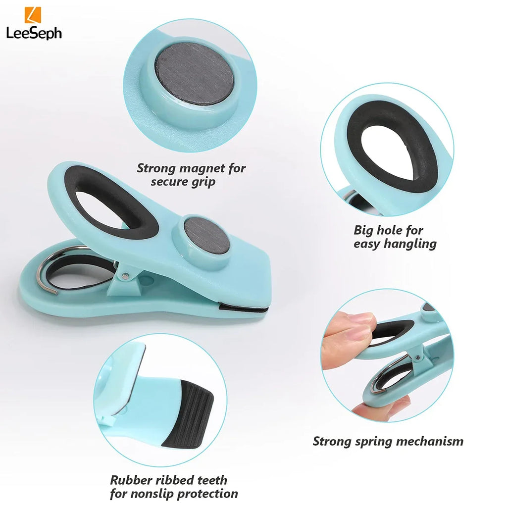 4 6 Chip Clips Magnetic Bag Air Tight Seal Food Storage Multicolor