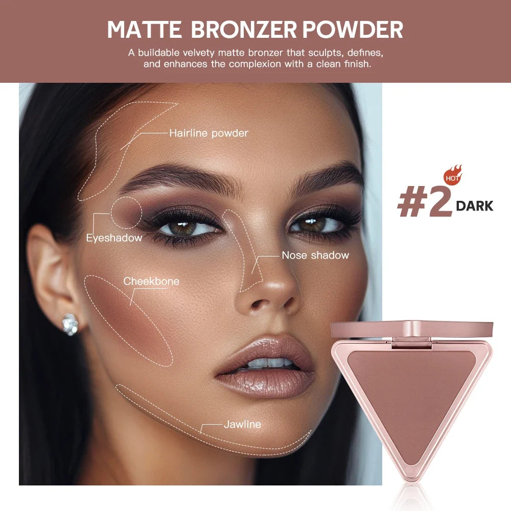 ibcccndc Matte Bronzer Palette – Contour, Blush & Shine Control
