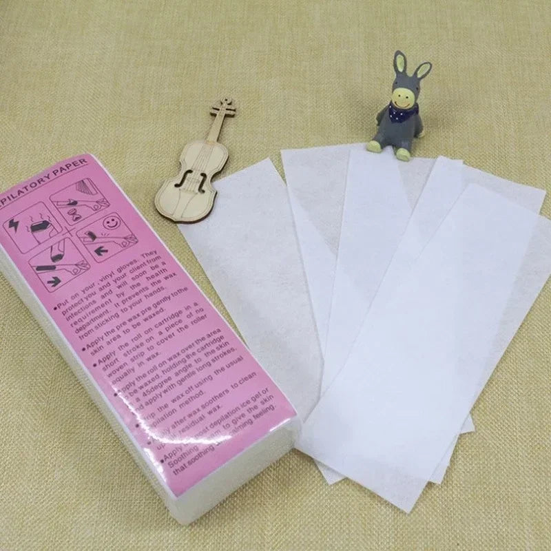 100pc Nonwoven Wax Strips – Face, Leg & Body Hair Removal Set