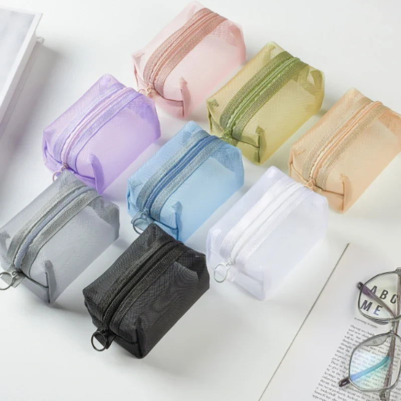 Breathable Mesh Zipper Pouch | Mini Travel & Makeup Bag