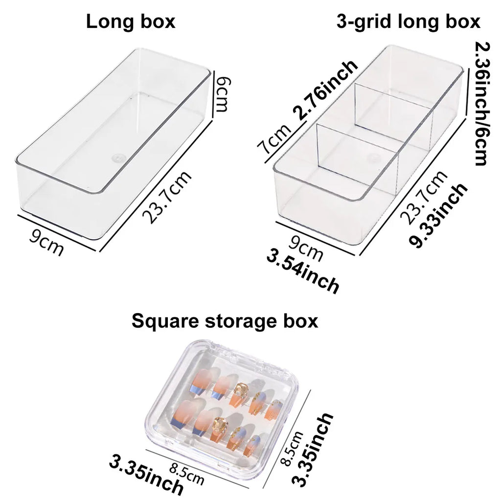 Transparent Nail Storage Box Fake Display Bracelet Jewelry Organizing