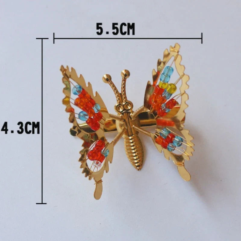 1 3D Movable Butterfly Shaped Hair Clip Metal Hollow Metallic Flying