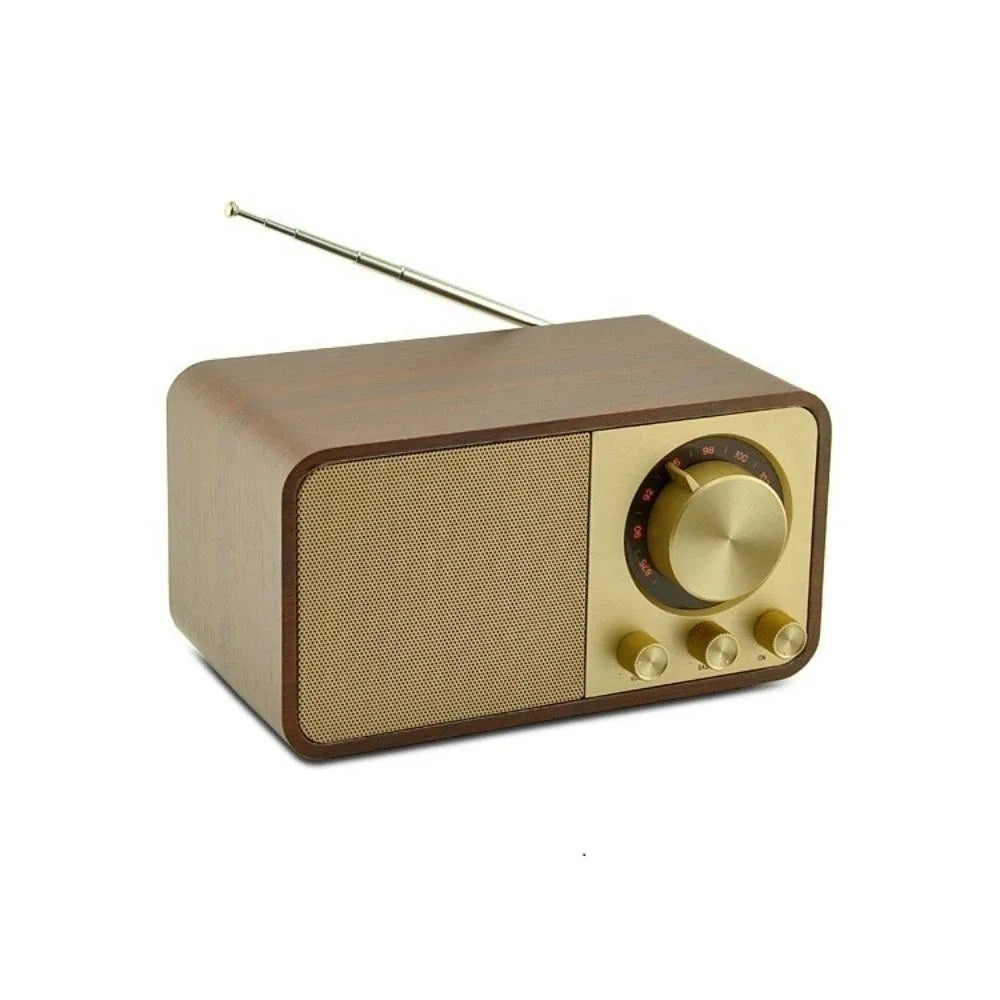 Retro Bluetooth 5.0 Speaker FM Radio Vintage Wood Design