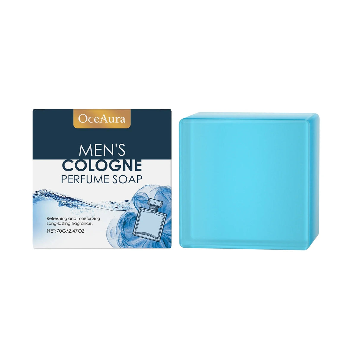 OceAura Men's Perfume Bath Soap – Refreshing & Hydrating 70g