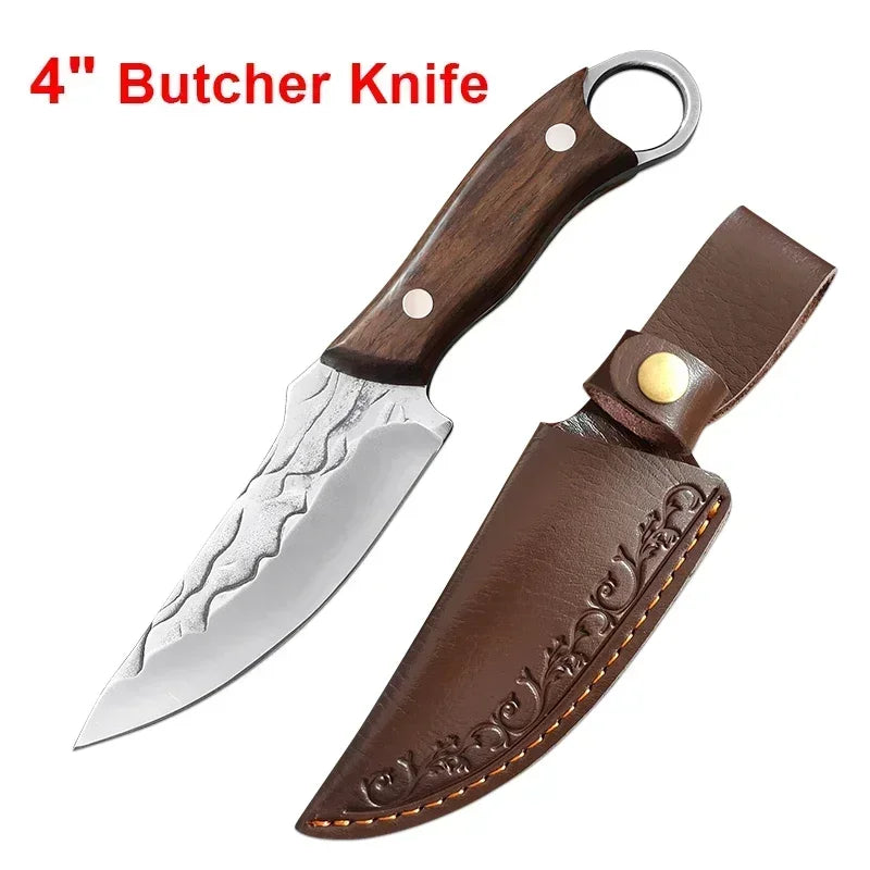 InLeung Stainless Steel Boning Chef Knife – Wooden Handle