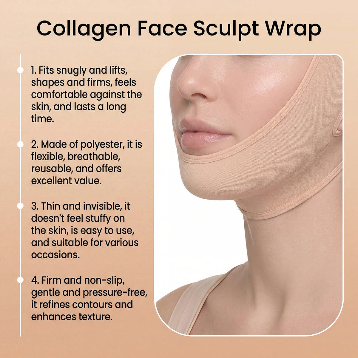 V-Shape Face Firming Strap | Adjustable Jawline Sculptor