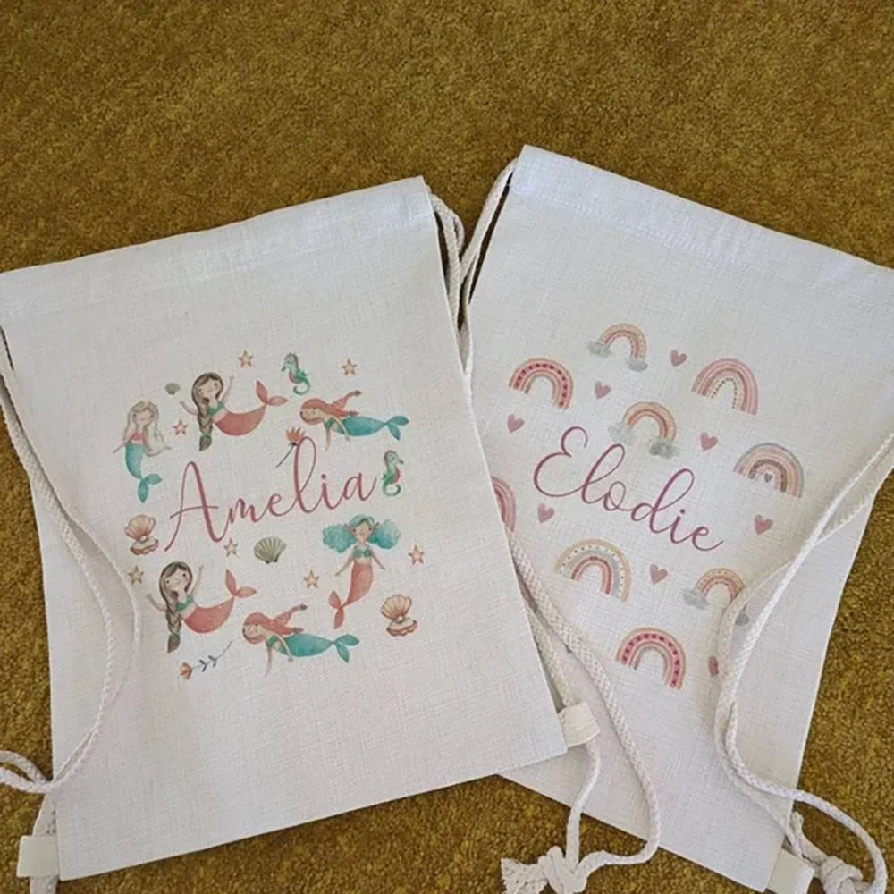 Personalized Kids Drawstring Backpack | Gym, Party & School Bag