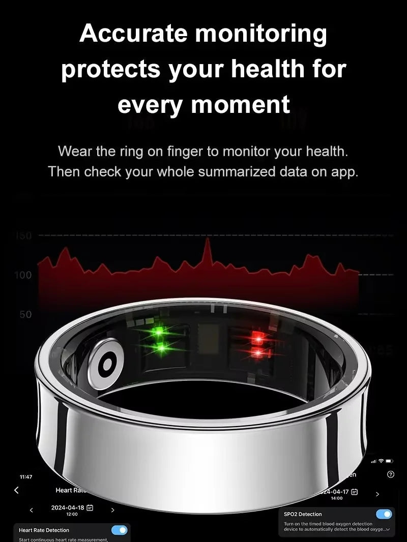 R09 5ATM Waterproof Smart Ring Men Women Temperature Health Monitor