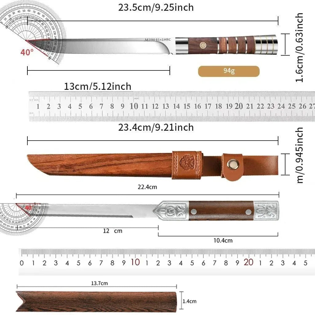 M390 Damascus Steel Knife Set – 62HRC Ultra-Sharp Blades